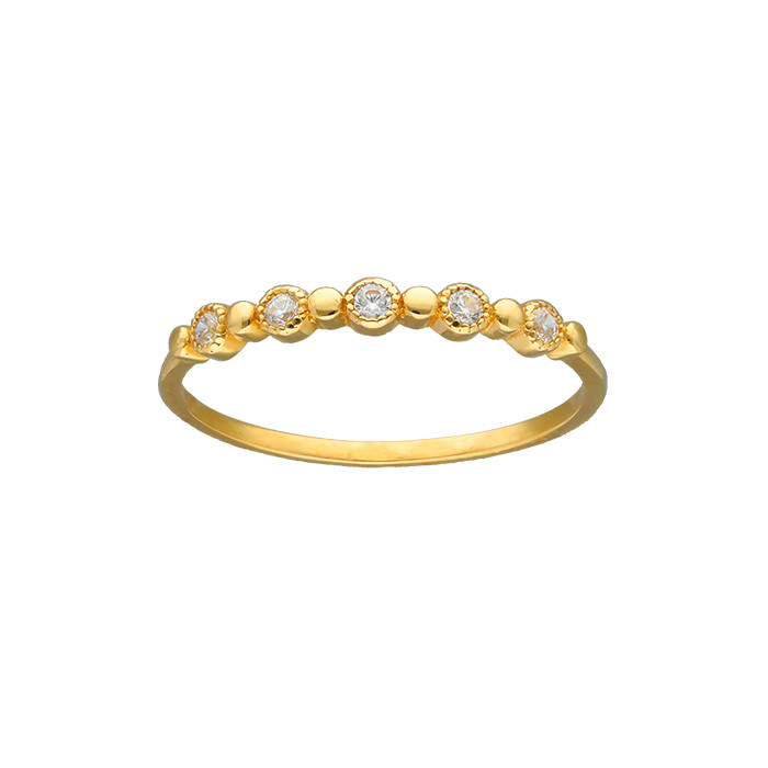 ANILLO EN ORO CINCO CIRCONITAS ENGASTADAS