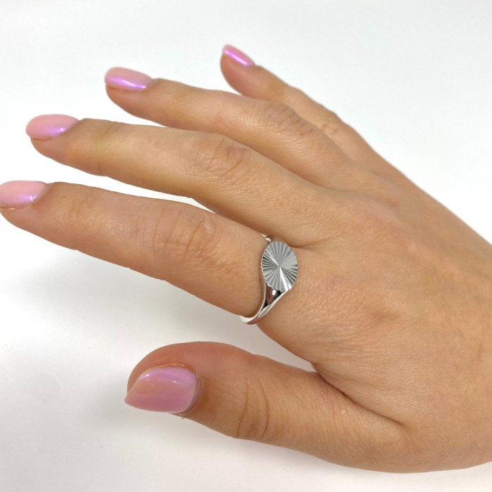 SELLO EN PLATA OVALADO RAYAS 2