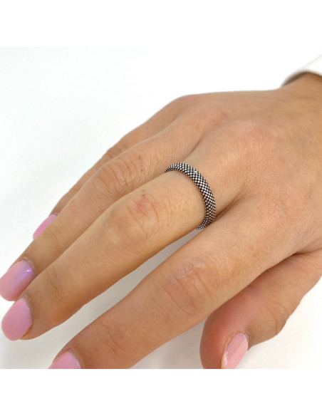 ANILLO EN PLATA TEXTURA SERPIENTE