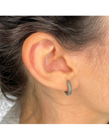 PENDIENTES EN PLATA ARO TEXTURA SERPIENTE