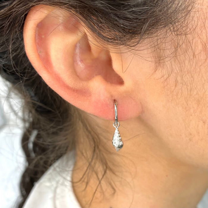 PENDIENTES EN PLATA ARO CARACOLA COLGAR 2