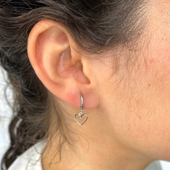 CRIOLLAS EN PLATA CORAZON SIMPLE CALADO 2