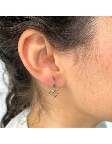 CRIOLLAS EN PLATA CORAZON SIMPLE CALADO