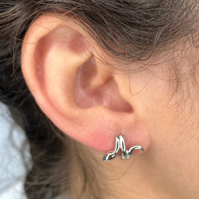 PENDIENTES EN PLATA ARO SERPIENTE ESPIRAL 2