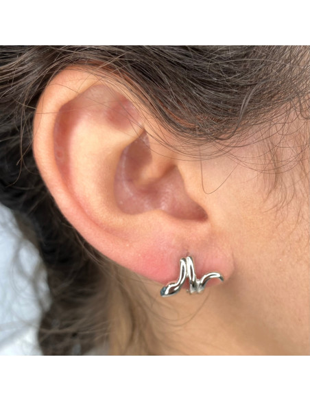 PENDIENTES EN PLATA ARO SERPIENTE ESPIRAL