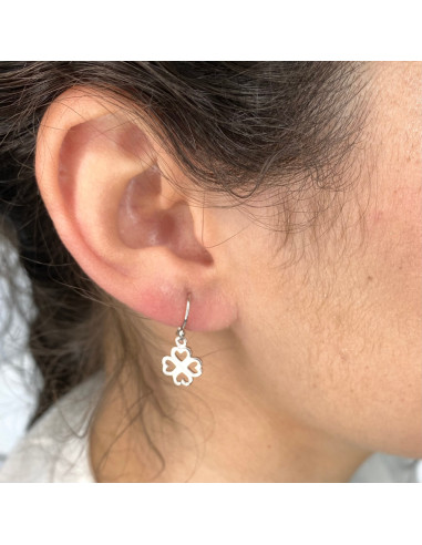 PENDIENTES EN PLATA CRIOLLA TREBOL CORAZONES