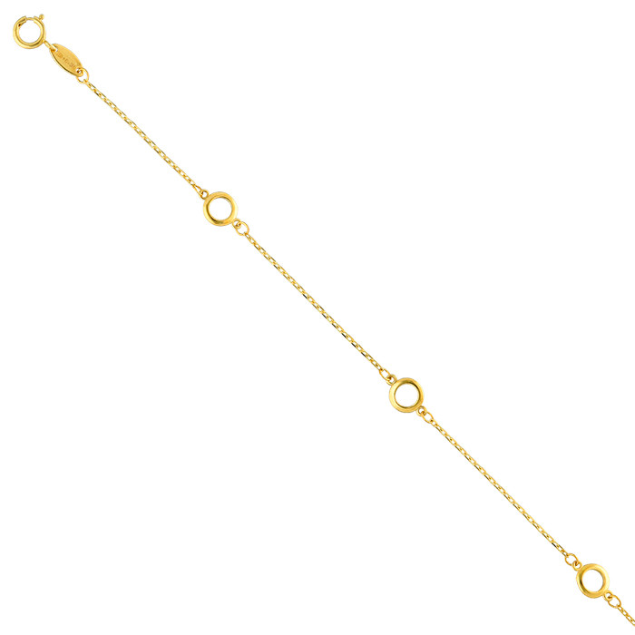 PULSERA EN ORO CIRCULOS CALADOS MALLA REASA
