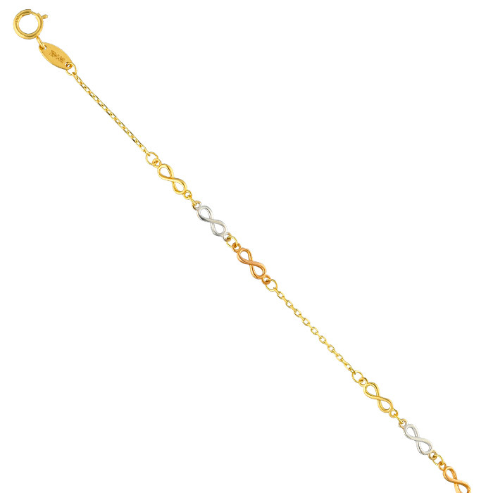 PULSERA EN ORO TRICOLOR INFINITO