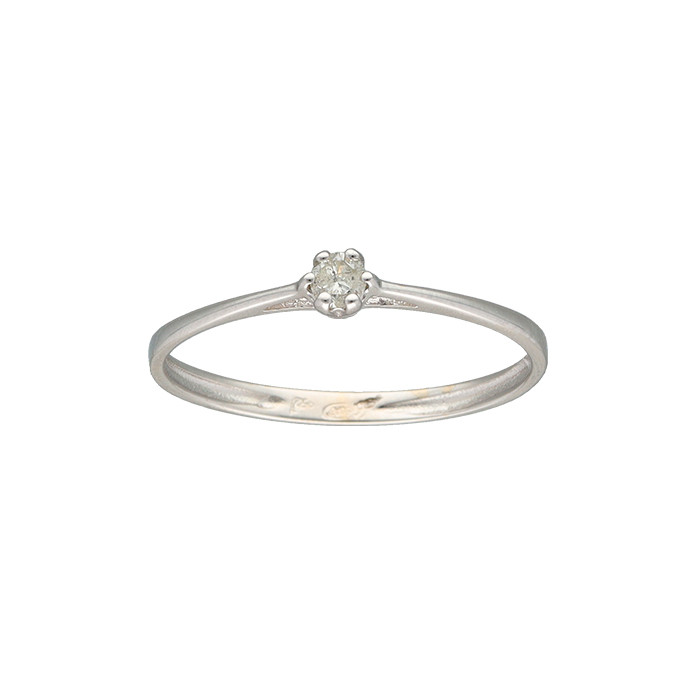 ANILLO EN ORO BLANCO CON DIAMANTE BRILLANTE SOLITARIO
