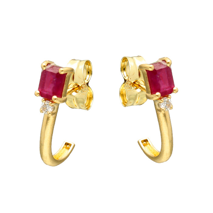 PENDIENTES EN ORO CON DIAMANTE TALLA BRILLANTE RUBI GARRA