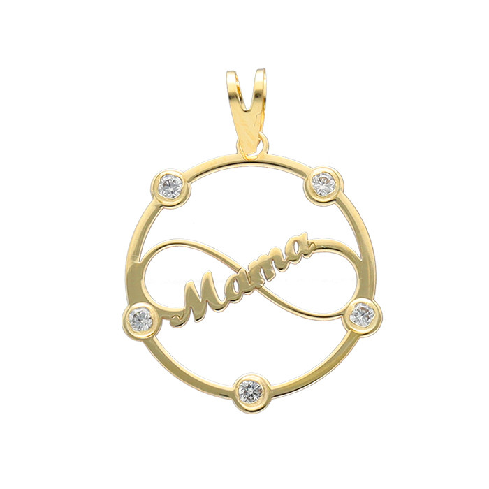 COLGANTE EN ORO CIRCULO INFINITO MAMA Y ZIRC
