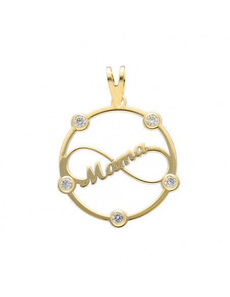 COLGANTE EN ORO CIRCULO INFINITO MAMA Y ZIRC