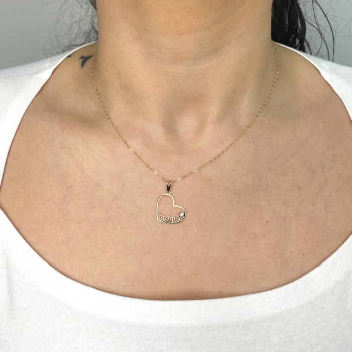 COLGANTE EN ORO CORAZON MAMA ZIRC 2