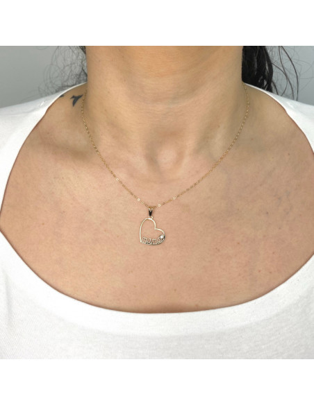COLGANTE EN ORO CORAZON MAMA ZIRC