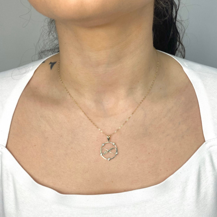 COLGANTE EN ORO CIRCULO INFINITO MAMA Y ZIRC 2
