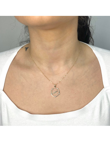 COLGANTE EN ORO CIRCULO INFINITO MAMA Y ZIRC