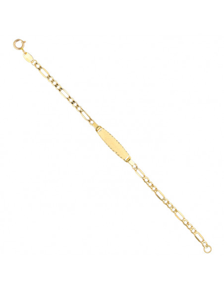 PULSERA EN ORO MALLA ALTER ESCLAVA CHAPA CENTRAL