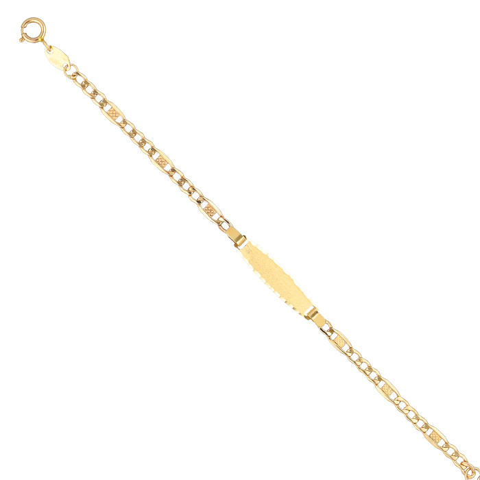 PULSERA EN ORO MALLA ALTER Y CUADRADOS CON ROMBOS