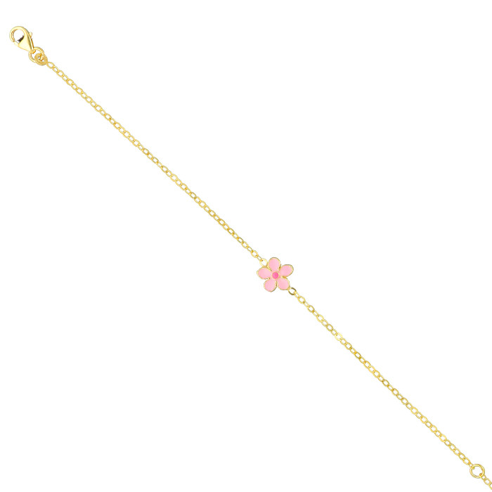 PULSERA EN ORO FLOR ROSA