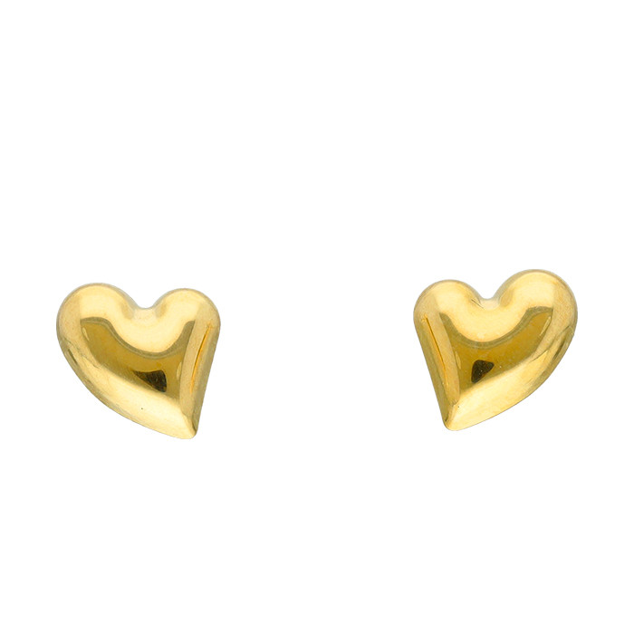 PENDIENTES EN ORO FORMA CORAZON IRREGULAR