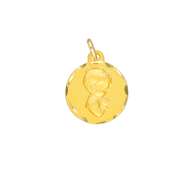 MEDALLA EN ORO REDONDA NIÑO