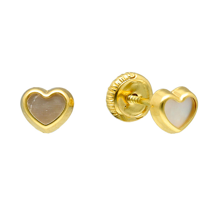 PENDIENTES EN ORO CORAZON NACAR