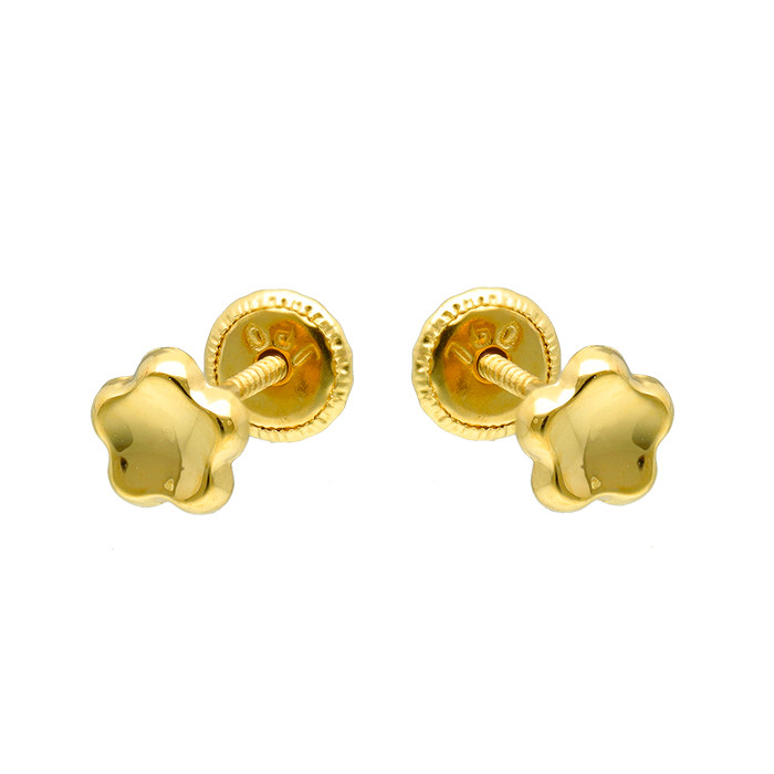 PENDIENTES EN ORO FLOR CINCO PETALOS