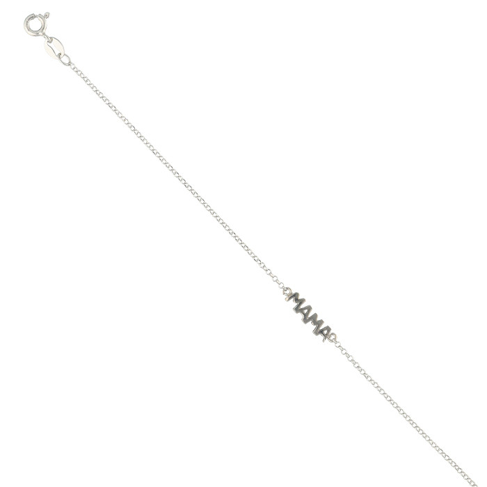 PULSERA PLATA LETRAS MAMA OVALINA