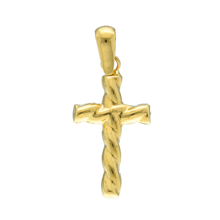COLGANTE EN ORO CRUZ CON FORMA