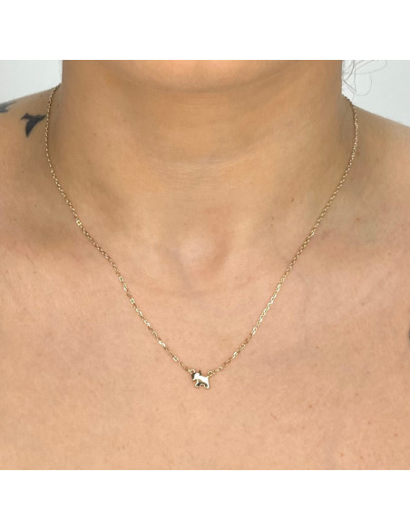 GARGANTILLA EN PLATA DORADA COLGANTE PERRO