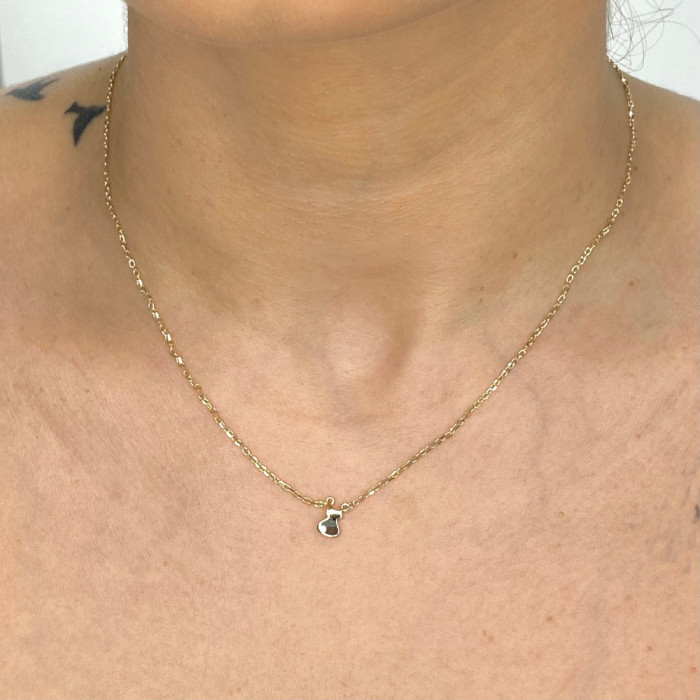 GARGANTILLA EN PLATA DORADA COLGANTE GATO CON CIRCONITA 2