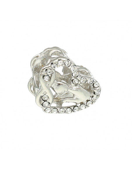 CHARM EN PLATA CORAZON CON INFINITO CIRCONITAS BLANCAS