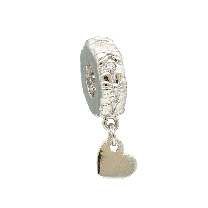 CHARM EN PLATA SEPARADOR COLGANTE CORAZON