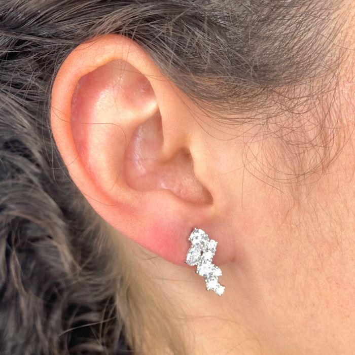 PENDIENTES EN PLATA RACIMO CIRCONITAS COMBINADAS 2