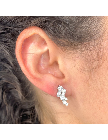 PENDIENTES EN PLATA RACIMO CIRCONITAS COMBINADAS