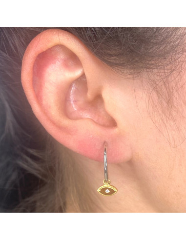 PENDIENTES ARO BICOLOR OJO