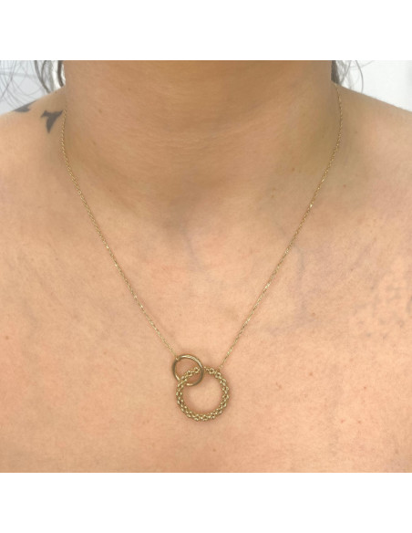 GARGANTILLA EN ORO CIRCULOS ENLAZADOS