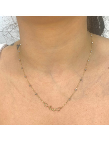 GARGANTILLA EN ORO CORAZONES LOVE