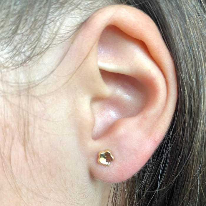 PENDIENTES EN ORO FLOR CINCO PETALOS 2