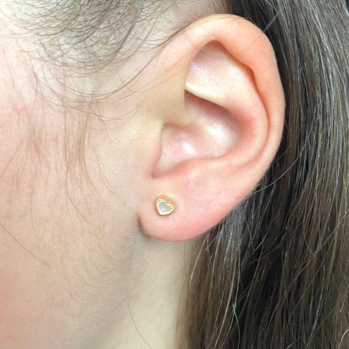 PENDIENTES EN ORO CORAZON NACAR 2