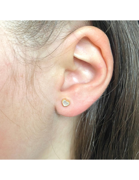 PENDIENTES EN ORO CORAZON NACAR