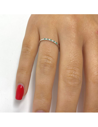 ANILLO EN ORO CON DIAMANTES Y ESMERALDAS