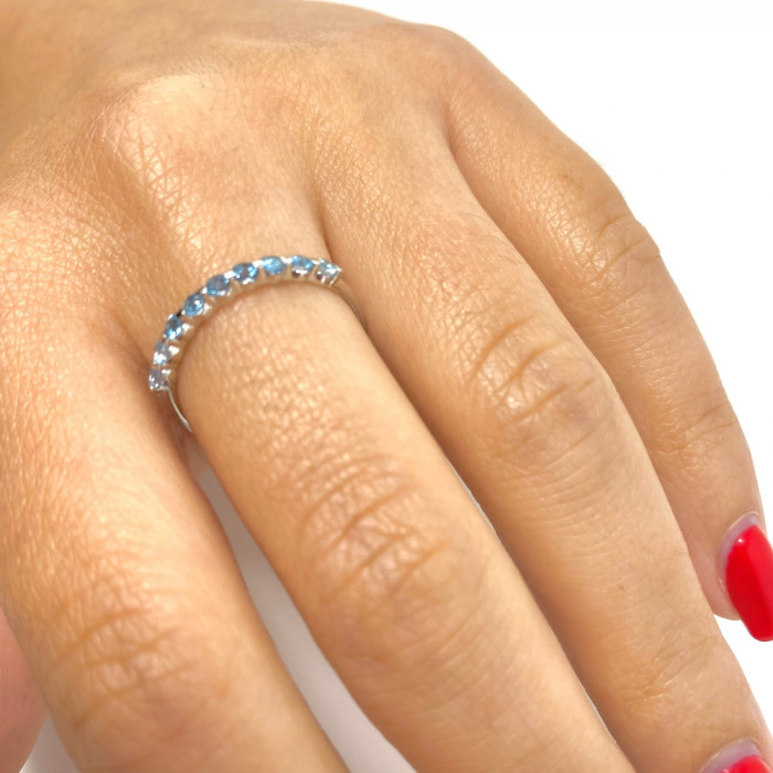 ANILLO EN ORO BLANCO Y TOPACIO AZUL 2