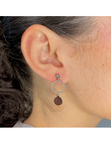 PENDIENTE PLATA COLGANTE CÍRCULOS