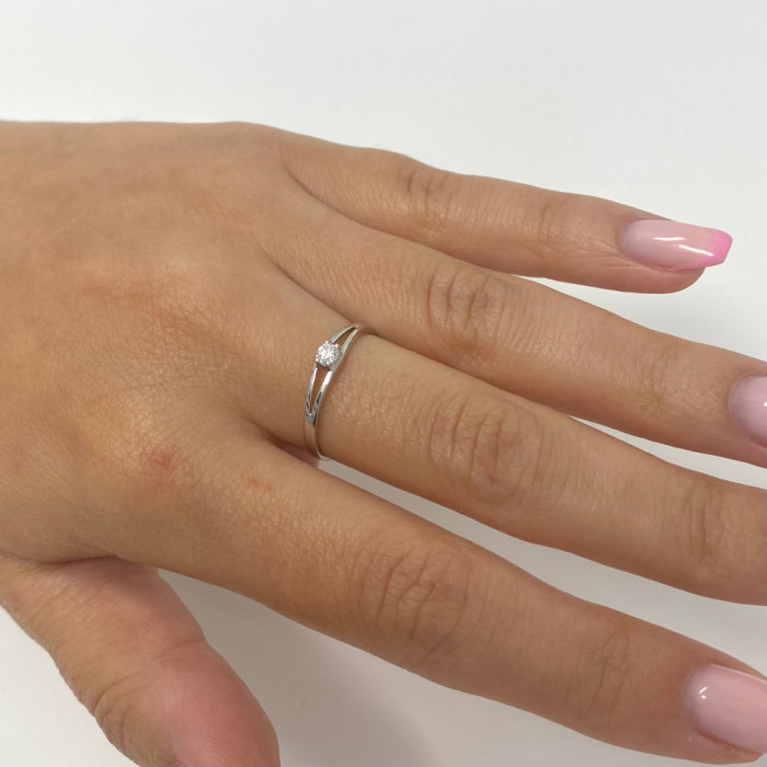 ANILLO EN ORO BLANCO Y DIAMANTE TIPO SOLITARIO 2
