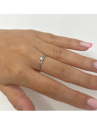 ANILLO EN ORO BLANCO Y DIAMANTE TIPO SOLITARIO