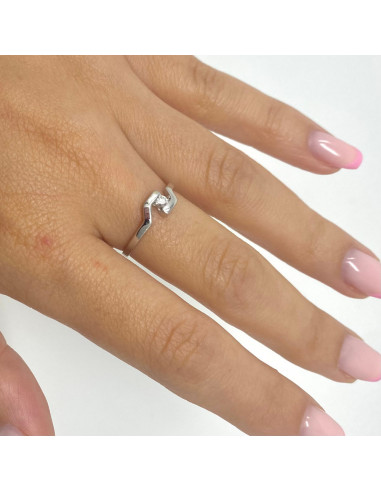 ANILLO EN ORO BLANCO Y DIAMANTE BARRAS