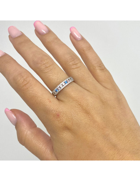 ANILLO PLATA CIRCONITAS COLORES