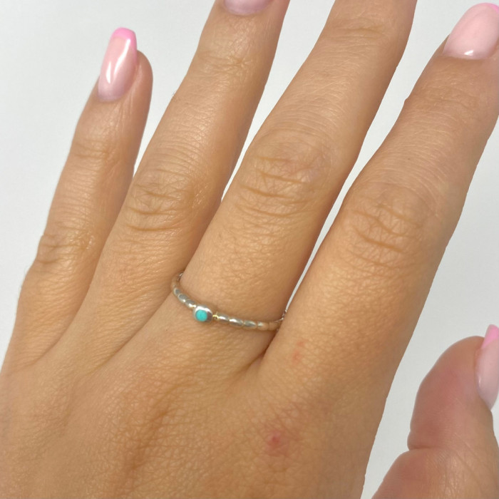 ANILLO EN PLATA PIEDRA COLOR TURQUESA 2