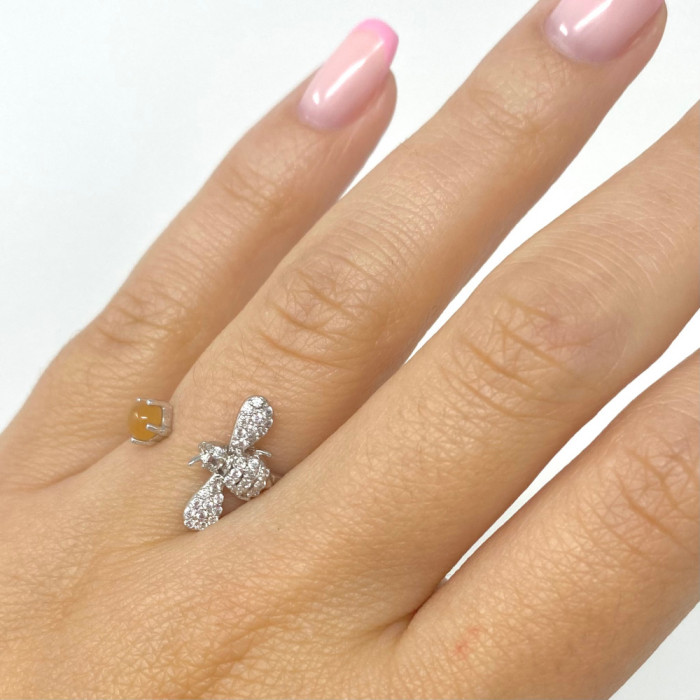 ANILLO EN PLATA CIRCONITAS LIBELULA 2